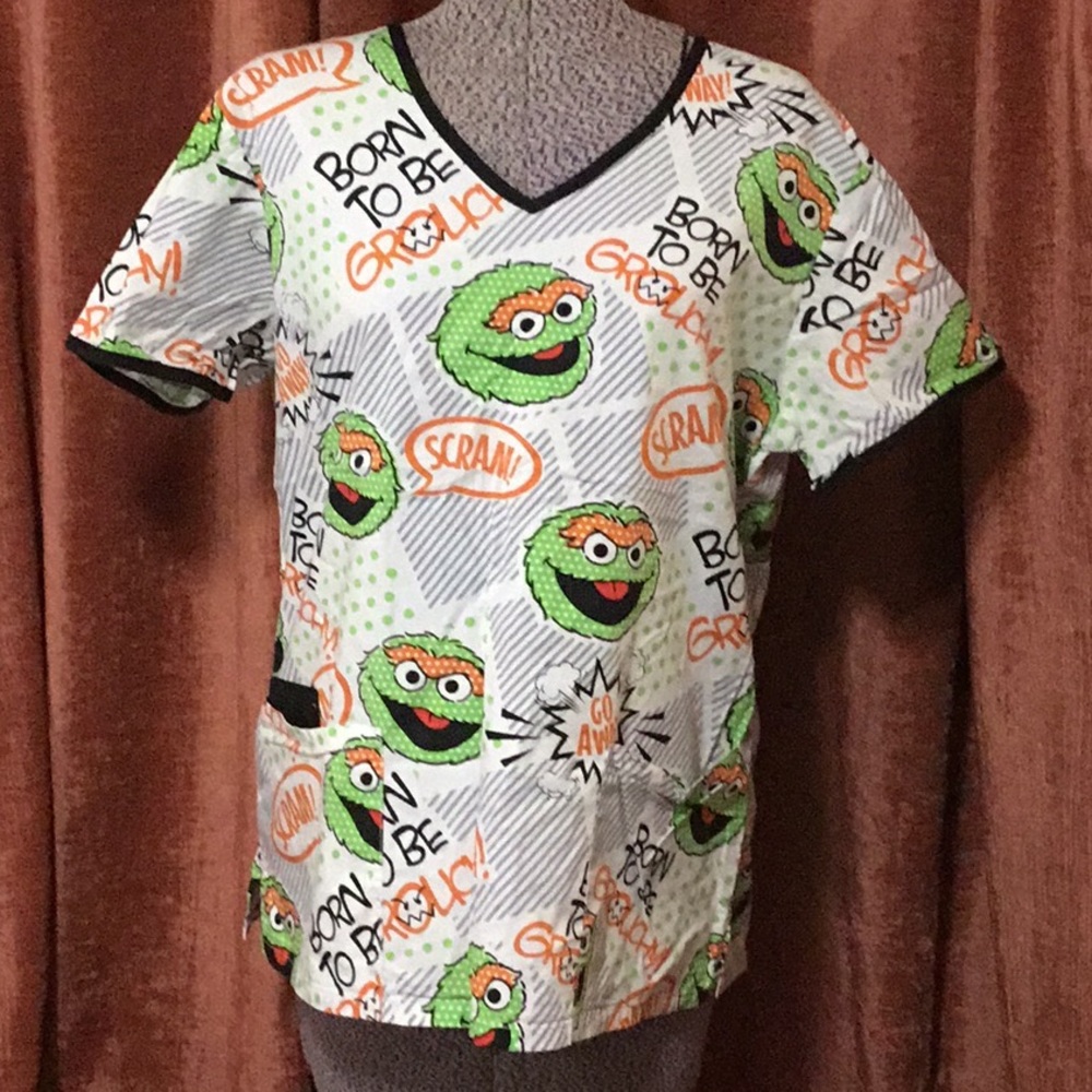 Sesame Street Oscar the Grouch Scrub Top